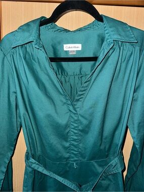 Calvin Klein Teal Green Shirt Dress
